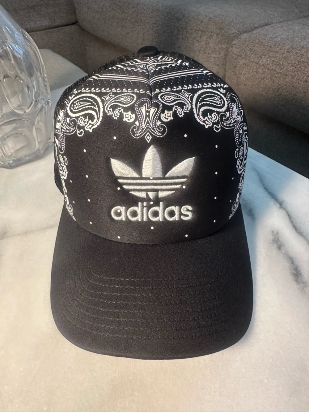 adidas Black & White Bandana Trefoil Cap